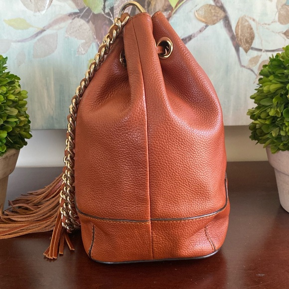REBECCA MINKOFF "LEXI" BISCUIT BROWN BUCKET BAG 🌟EUC🌟 - Picture 5 of 17